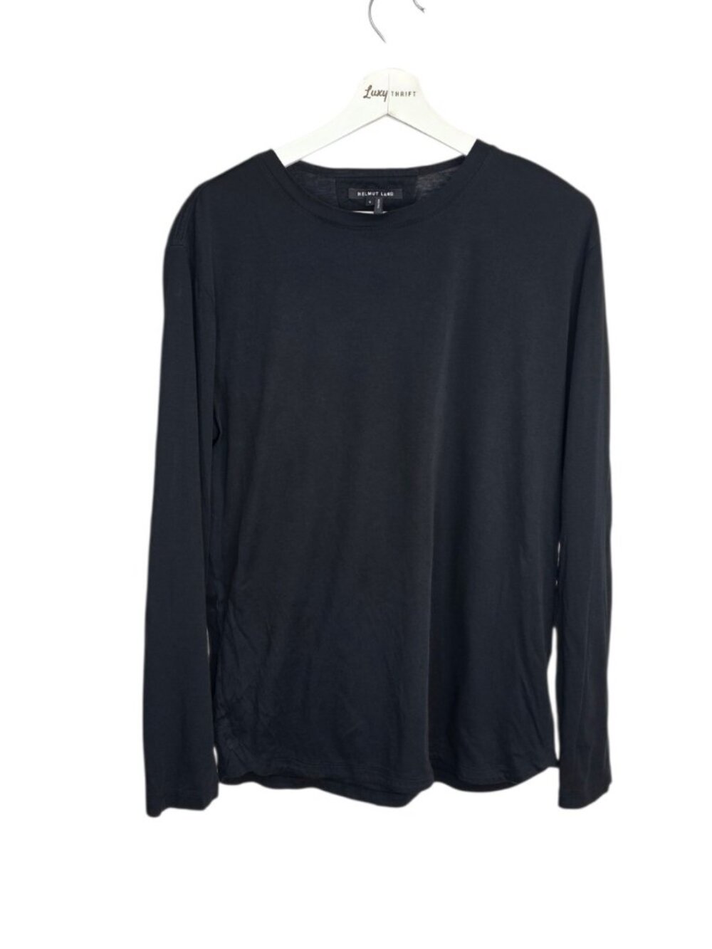 Helmut Lang Men's Long Sleeve Shirt, Basics, Fitted, Size Small, Black, Minimal